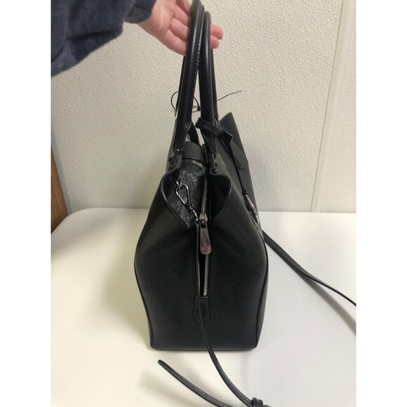 Michael Kors Kimberly Satchel Black Pebbled Leather Purse - Picture 4 of 16